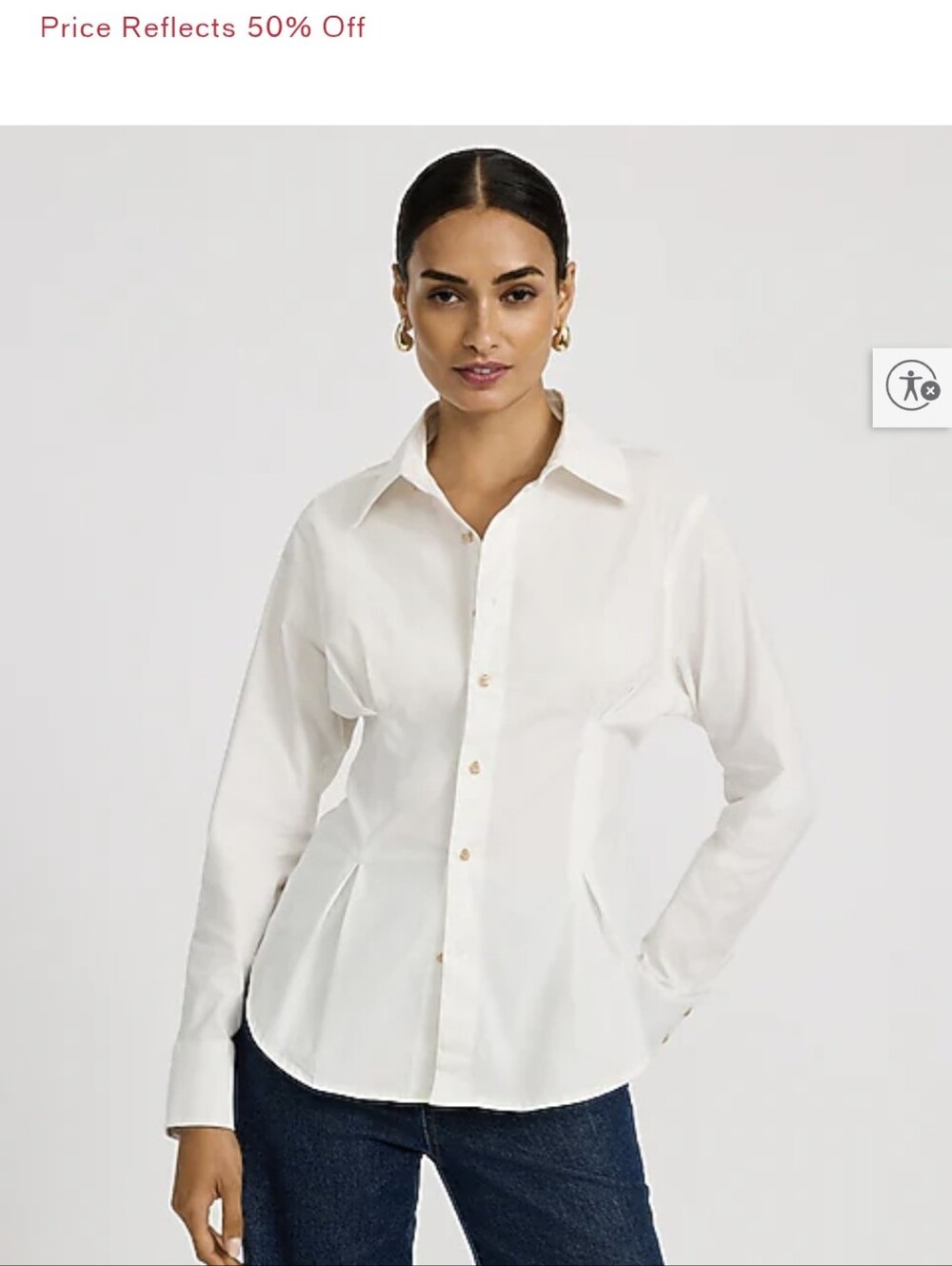 Express Button Front Hourglass Classic White Button-Up Shirt XS NWT